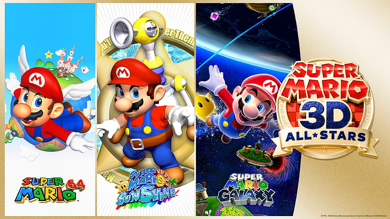 Video Game, Super Mario 3D All-Stars, Mario, Super Mario 64, Super Mario Galaxy, Super Mario Sunshine, HD wallpaper
