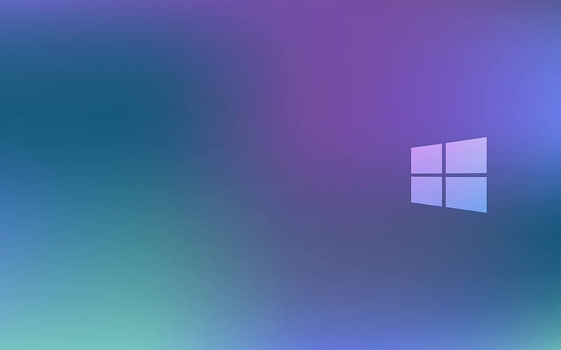 Windows logo, blue background, Windows 10, blue blur background, Windows, Windows white logo, HD wallpaper