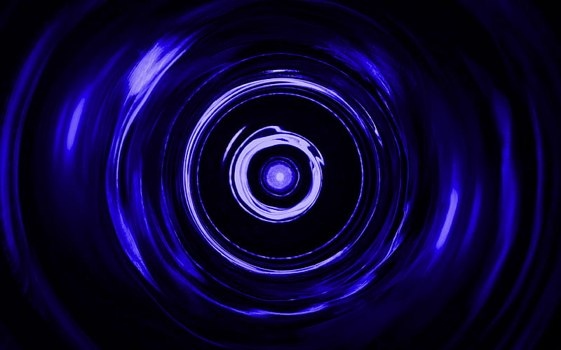 dark blue spiral background dark blue vortex, spiral textures, 3D art, dark blue waves background, wavy textures, dark blue backgrounds, HD wallpaper