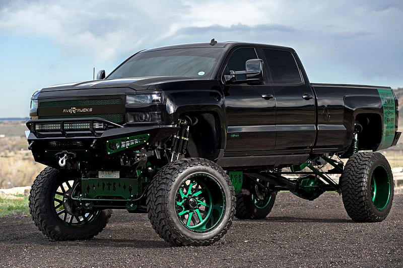 2015-Chevrolet-2500-, Black, GM, Lift, Green, HD wallpaper 2015-Chevrolet-2500-, Black, GM, Lift, Green, HD wallpaper