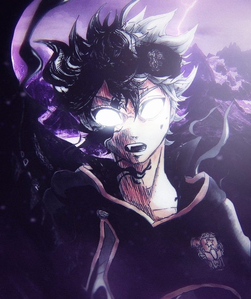 Asta Demon Form , anime, black clover, manga, mountain, purple, HD phone wallpaper