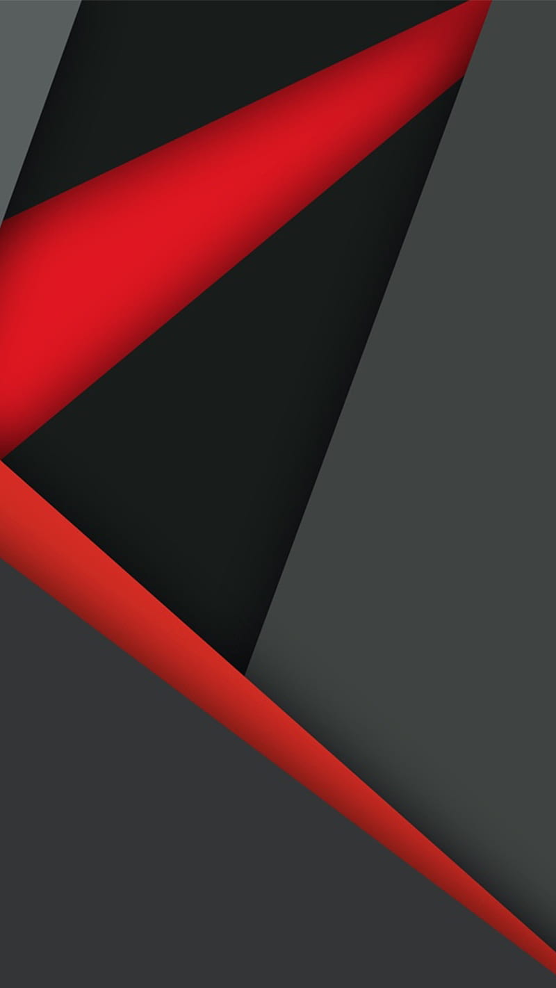 Red Black Grey, black, desenho, gris, manpie, material, pattern, red, forma, triangle, HD phone wallpaper