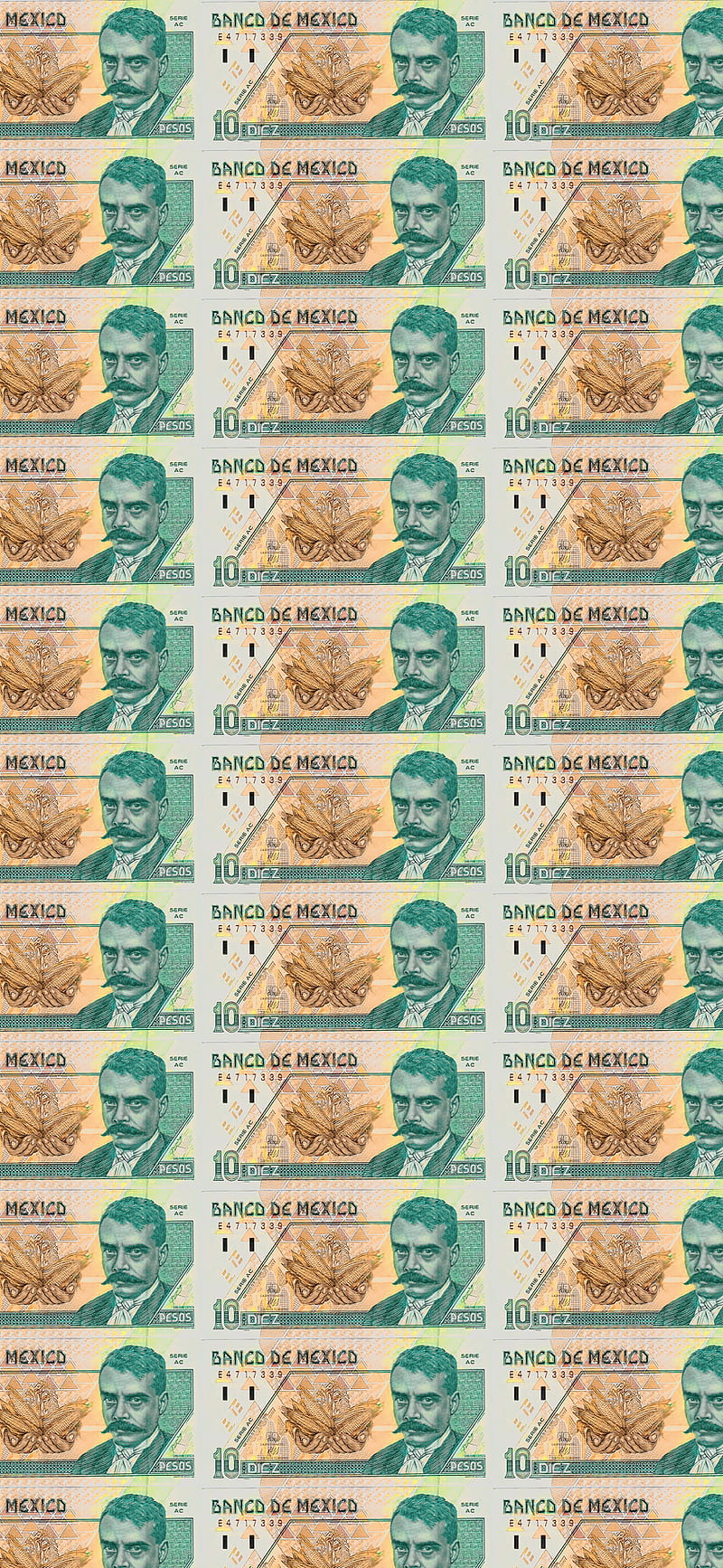 Mexico Zapata, bills, binary, dinero, emiliano zapata, mexico, moneda, money, people, tech, HD phone wallpaper