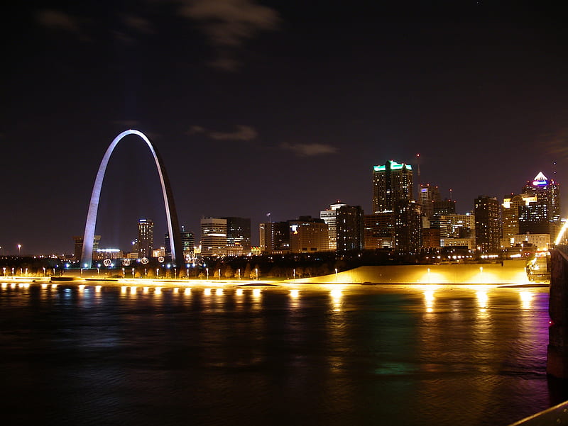 St. Louis Skyline, arch, gateway city, saint louis, st louis, st louis arch, HD wallpaper