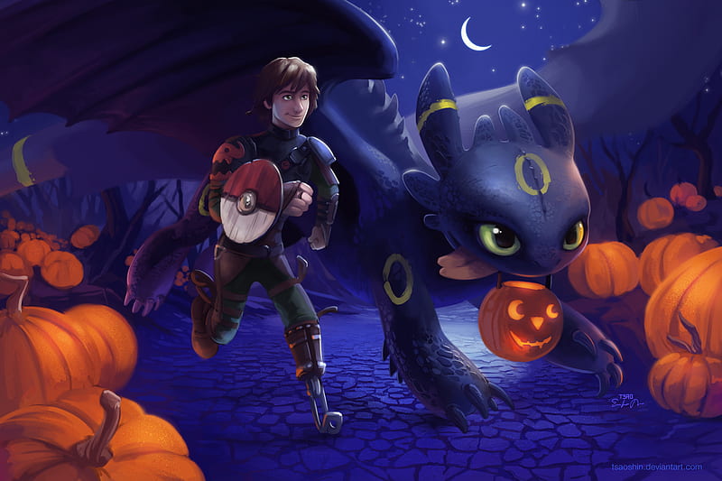 Hiccup And Toothless Artwork, how-to-train-your-dragon, movies, animated-movies, artist, digital-art, , night-fury, HD wallpaper