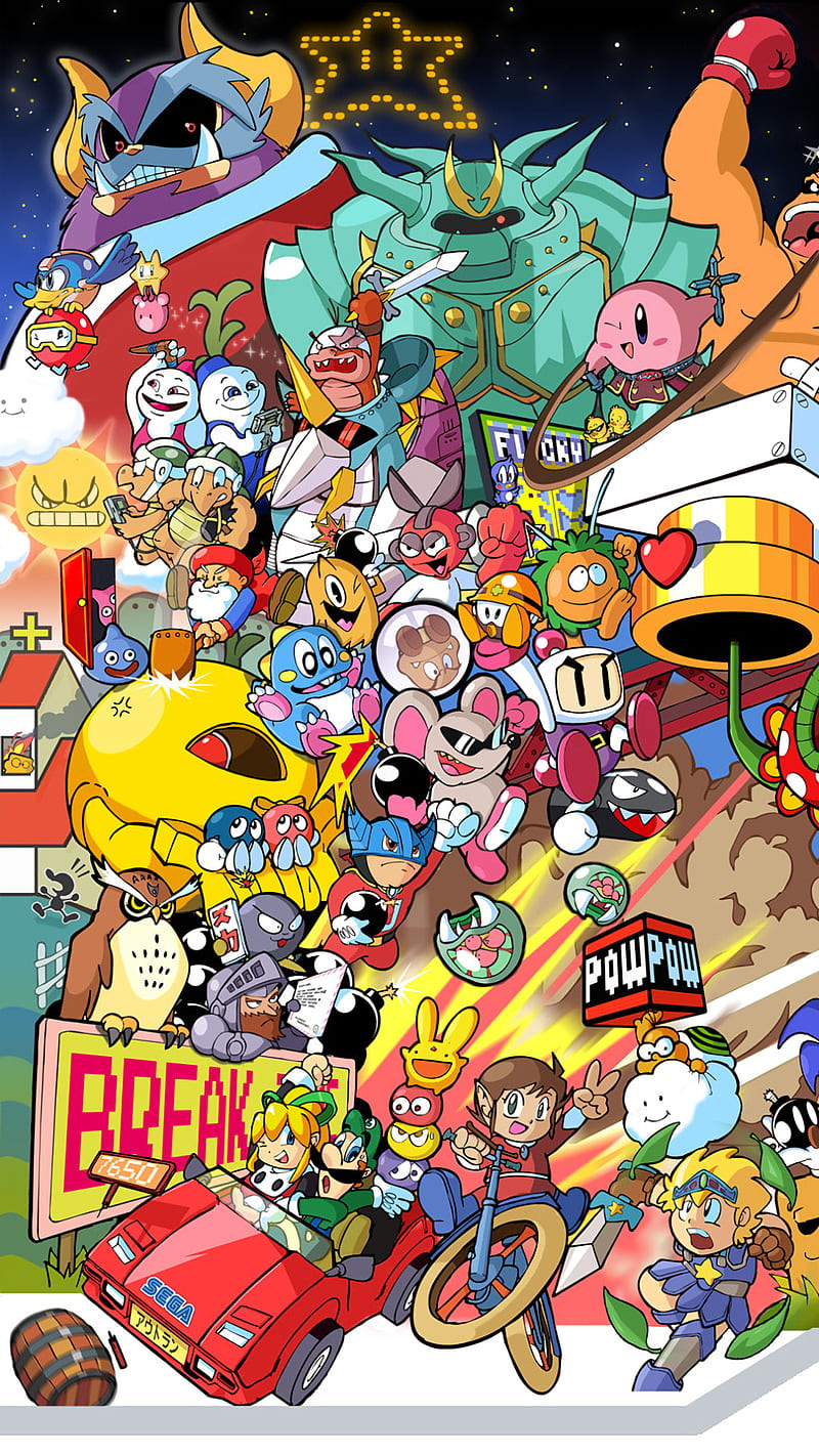 Nintendo 2, bomberman, bowser, donkey kong, mario, megaman, peach, HD phone wallpaper