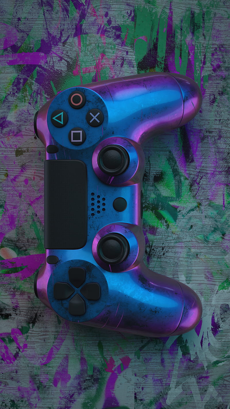 Gamepad, Game, console, esports, ggwp, graffiti, joystick, paints, ps4, ps5, HD phone wallpaper