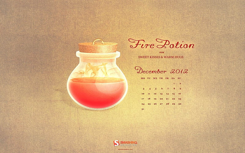 Fire Potion-December 2012 calendar, HD wallpaper