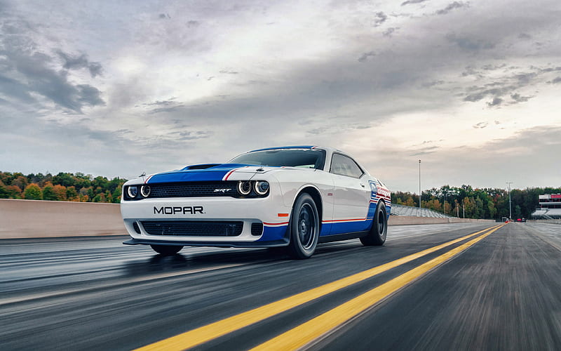 Dodge Challenger Mopar Drag Pak, 2021 front view, sports coupe, tuning Challenger, drag racing, american sports cars, Dodge, HD wallpaper