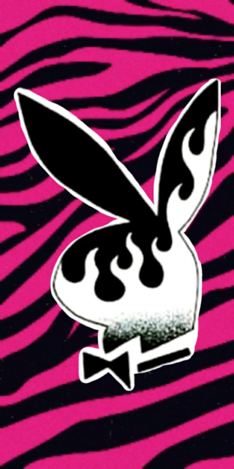 Bunny Stripes, black, pink, playboy, HD phone wallpaper