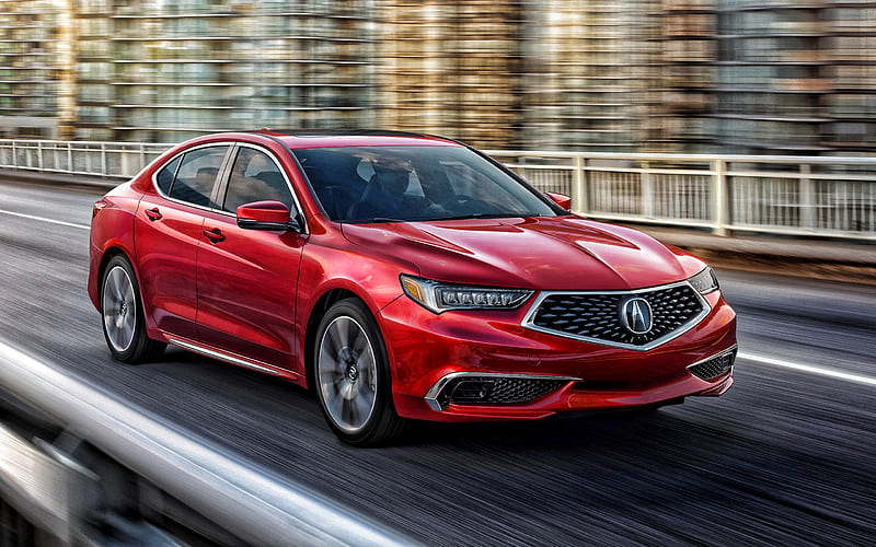 Acura TLX, 2020, exterior, front view, red sedan, new red TLX, Japanese cars, Acura, HD wallpaper