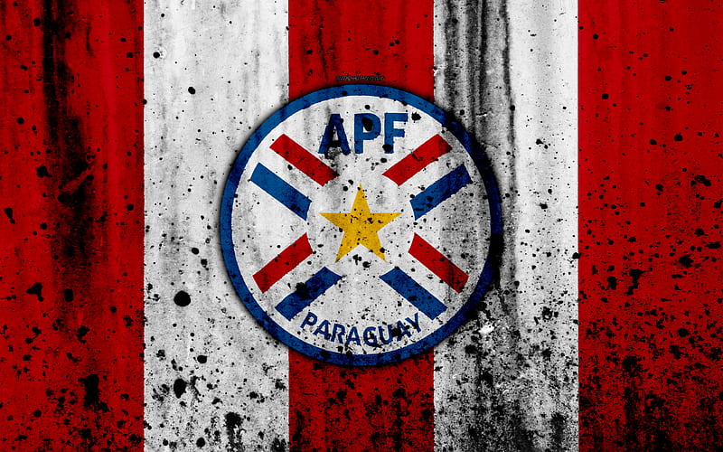 Paraguay national football team emblem, grunge, South America, football, stone texture, soccer, Paraguay, logo, South American national teams, HD wallpaper