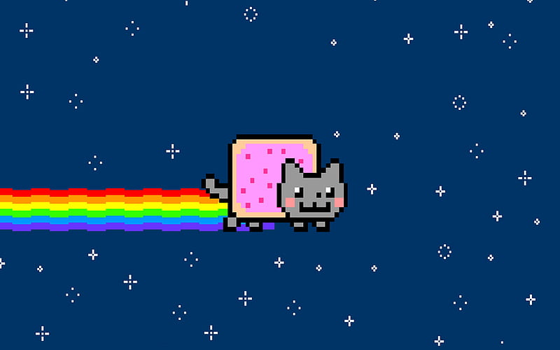 Nyan Cat, 2560x1600, poptart, awesome, nyancat, rainbow, lol, cat, HD wallpaper
