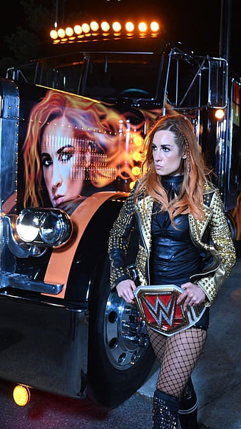 WWE Becky Lynch Splatter Background Heavy Duty Metal Retractable
