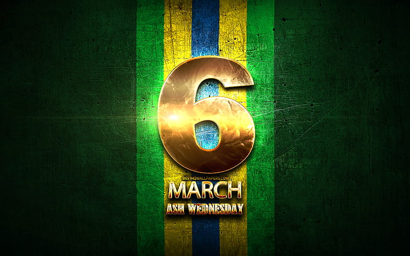 Ash Wednesday, March 6, golden signs, Brazilian national holidays, Brazil Public Holidays, Brazil, South America, Brazilian Carnival, HD wallpaper