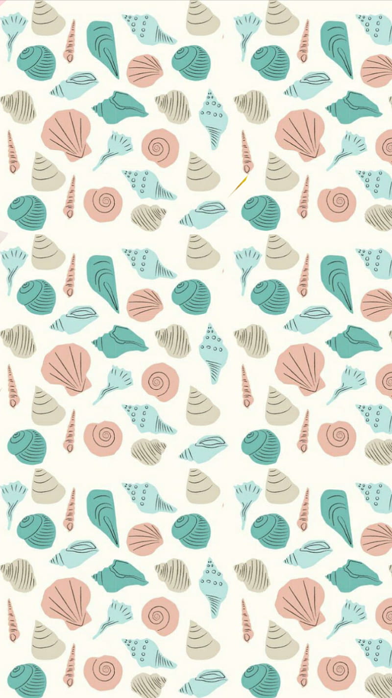 Seashells, mermaid, pattern, patterns, sea shell, seashell, seashell pattern, HD phone wallpaper
