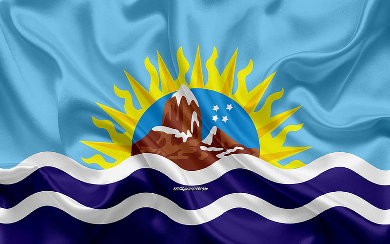 Flag of Santa Cruz silk flag, province of Argentina, silk texture, Santa Cruz province flag, creative art, Santa Cruz, Argentina, HD wallpaper