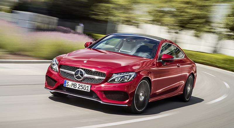 2017 Mercedes-Benz C-Class Coupe C250 d 4MATIC (Hyacinth Red) - Front , car, HD wallpaper