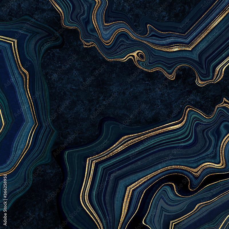 Abstract luxurious dark blue background, fake agate with golden veins,  painted artificial stone texture, HD phone wallpaper | Peakpx
