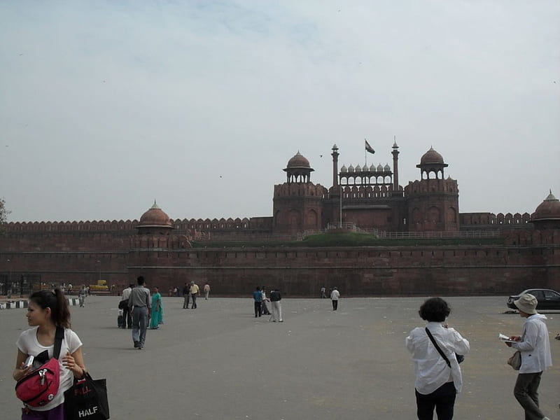 Red Fort, india, delhi, at noon, HD wallpaper
