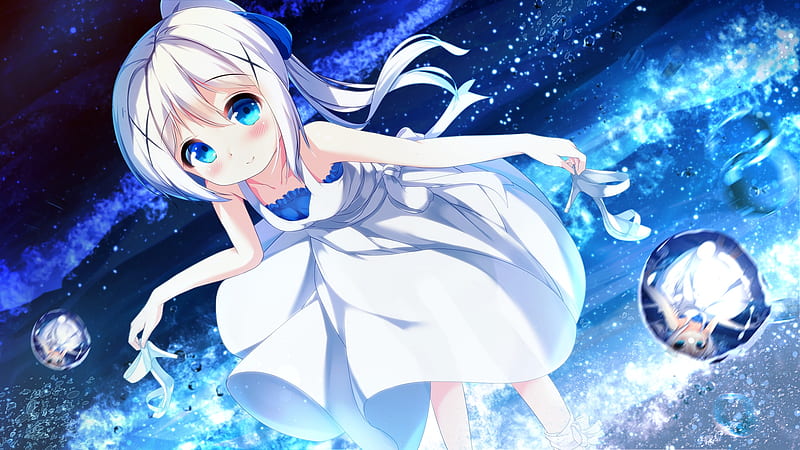 Download wallpapers Chino Kafu, manga, Gochuumon wa Usagi desu ka, blue  eyes, Is the Order a Rabbit for desktop free. Pictures for desktop free