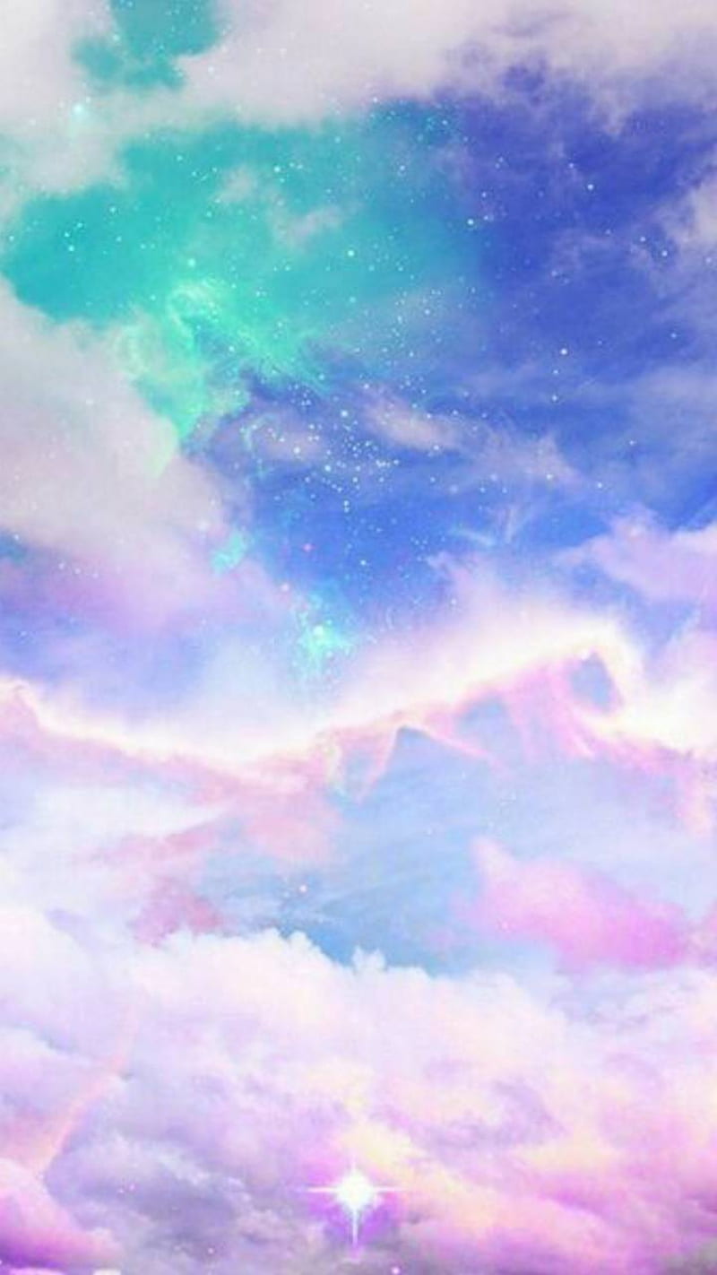 Galaxy, cloud, clouds, gray, pink, rainbow, ski, sunsets, HD phone wallpaper