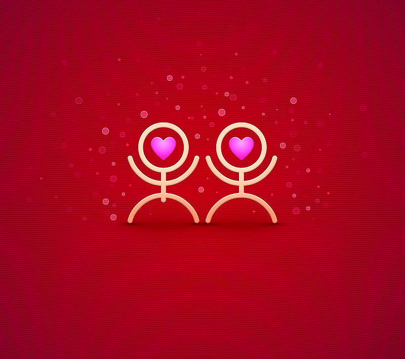 Love, gold, heart, new, red, signs, HD wallpaper