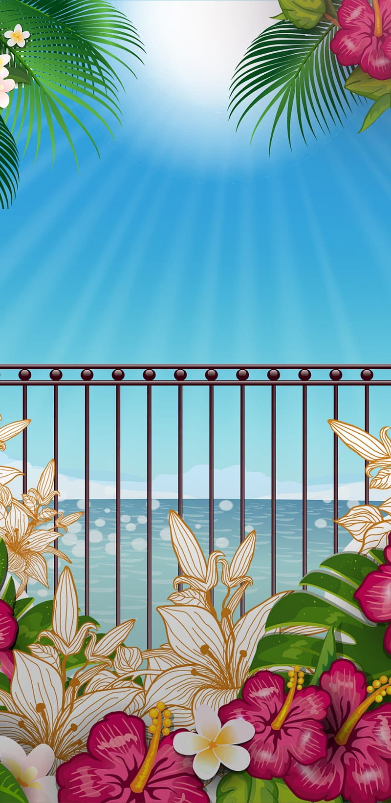Holiday Resort, beach, bonito, flower, garden, girly, morning, pretty, HD phone wallpaper