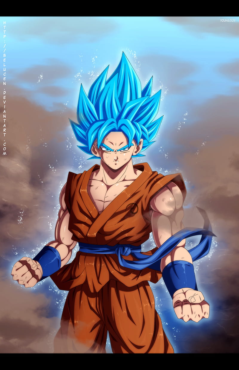 Goku Blue, anime, dbs, dbz, dragon ball super, god, goku, super, super saiyan blue, HD phone wallpaper