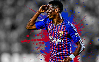 Ousmane Dembele Art, Barcelona FC, Splashes Of Paint, French Footballer ...