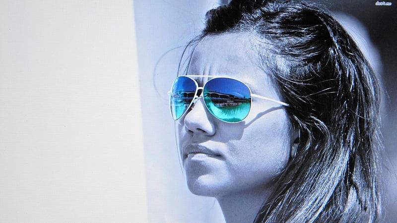 Beauty Girl Sunglasses, sunglasses, shades, eyewear, girl, rayban, beauty, HD wallpaper