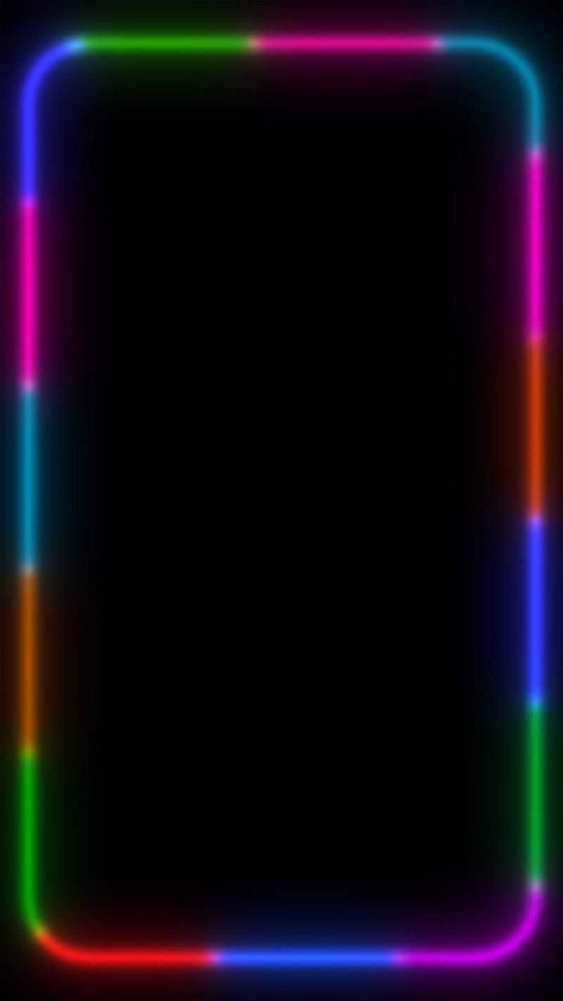 Rainbow Frame W, colourful, light, neon, HD phone wallpaper