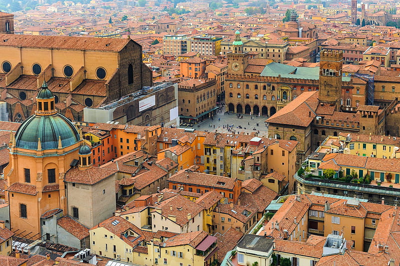 Cities, Bologna, Building, Italy, Panorama, Square, HD wallpaper