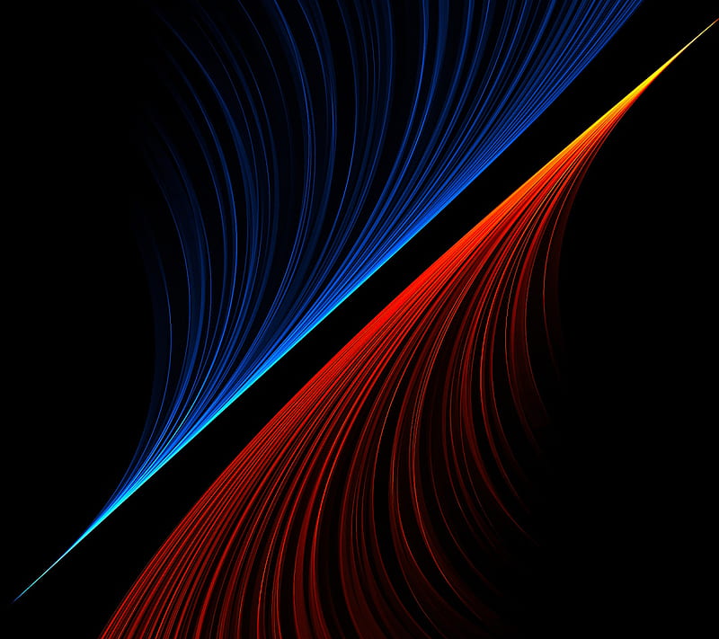 Blue Red, abstract, lines, HD wallpaper
