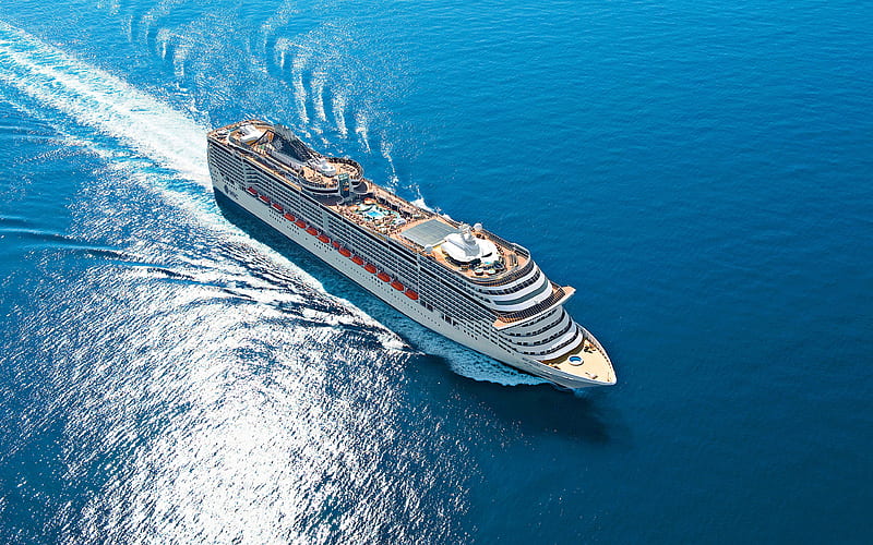 MSC Divina cruise ship, sea, Divina, MSC Cruises, HD wallpaper
