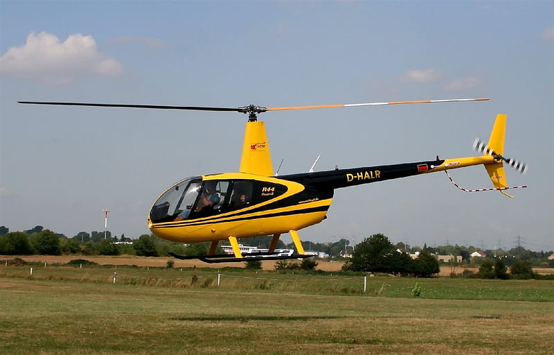 multipurpose, robinson, helicopter, r44, easy, yellow, flight, civil aviation, robinson helicopter, HD wallpaper