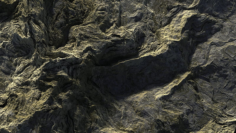mountain, rocks, 3d render, ridges, 3D, HD wallpaper