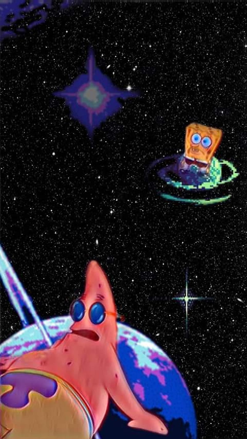 Patrick meme, space, spongebob, HD phone wallpaper