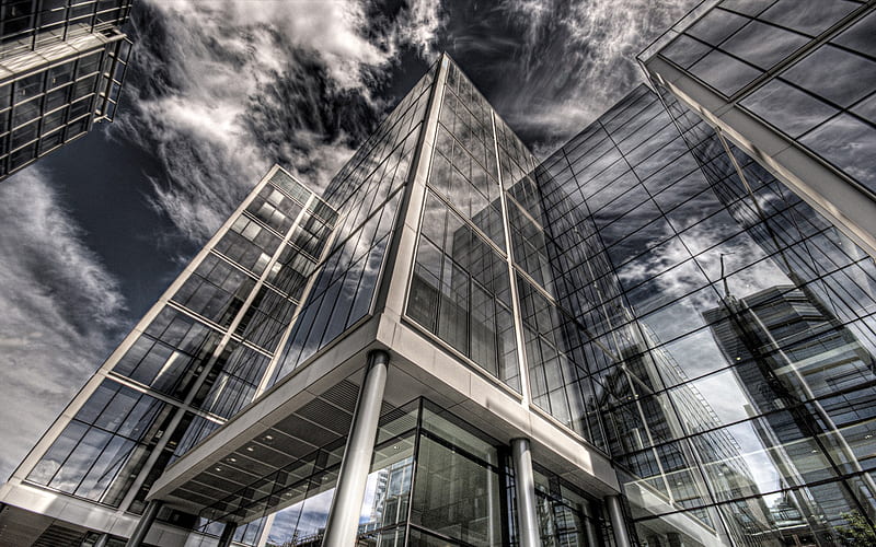 Glass Building, architecture, textures, 3d, abstract, HD wallpaper