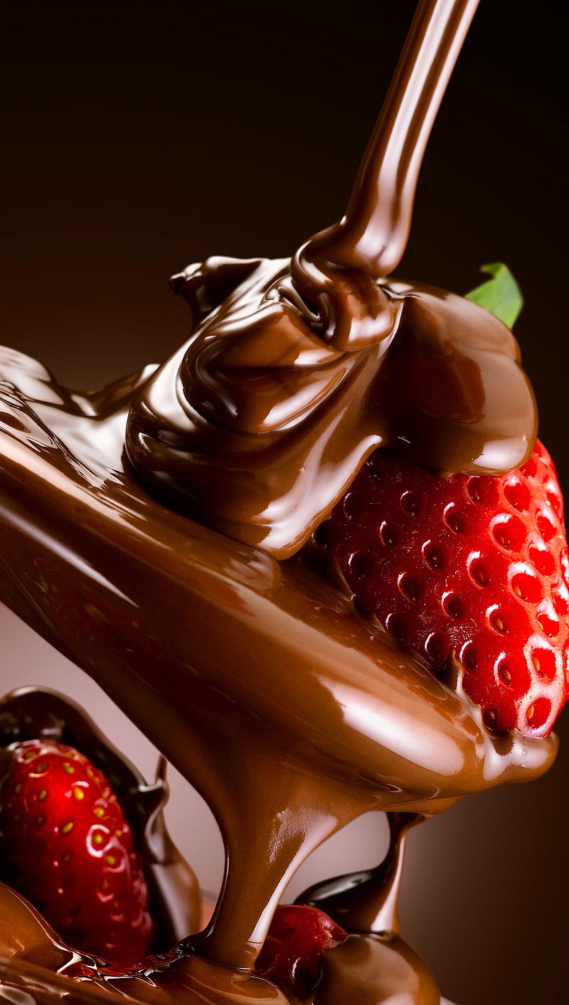 Dessert, chocolate, delicious, fruit, strawberry, HD phone wallpaper