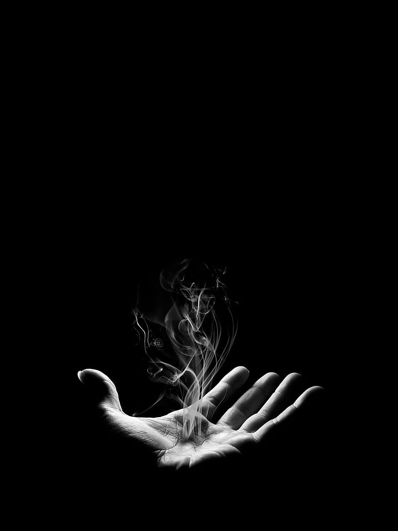 smoke hand, dark, girl, horror, galaxy, smoking, lockscreen, HD phone wallpaper