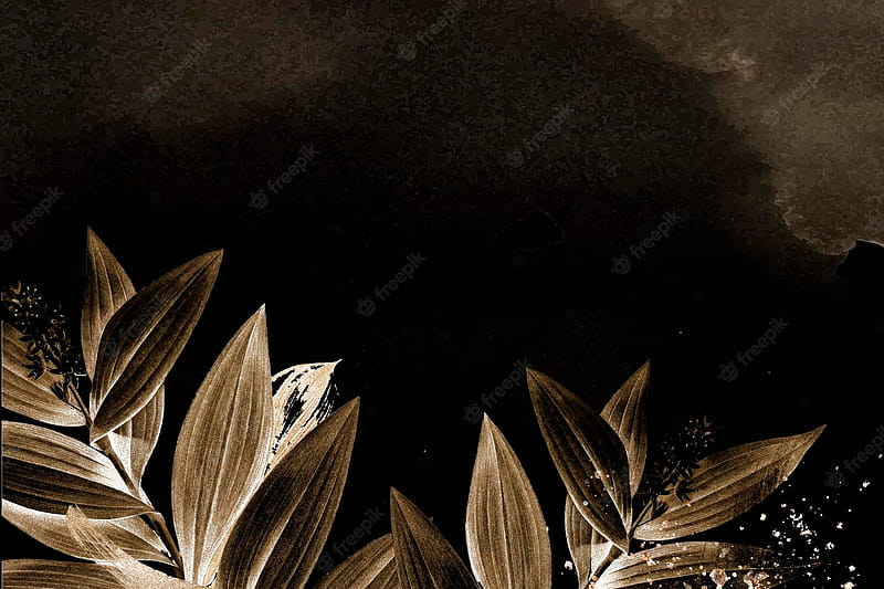 Vector. Leaf background brown aesthetic border vector, remixed from vintage public domain, HD wallpaper
