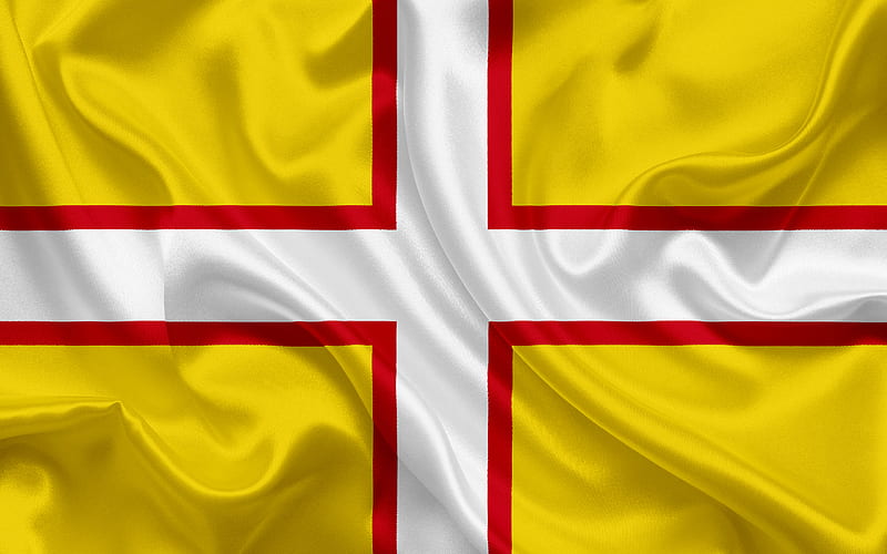 County Dorset Flag, England, flags of English counties, Flag of Dorset, British County Flags, silk flag, Dorset, HD wallpaper