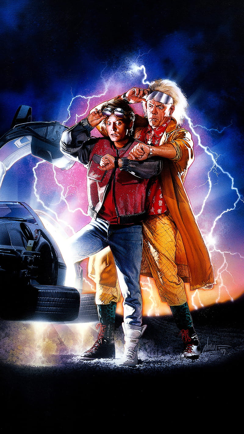 marty and doc, adventure, back, dark, future, movie, part, the, time, to, HD phone wallpaper
