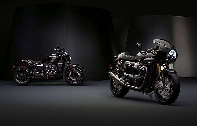 triumph thruxton tfc, black motorcycle, side view, Vehicle, HD wallpaper
