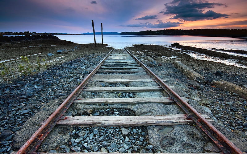 New Zealand-Tracks to Nowhere Onehunga Wharf-Auckland, HD wallpaper
