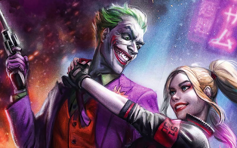Joker and Harley Quinn 3D art, supervillains, DC Comics, Joker, Harley  Quinn, HD wallpaper | Peakpx