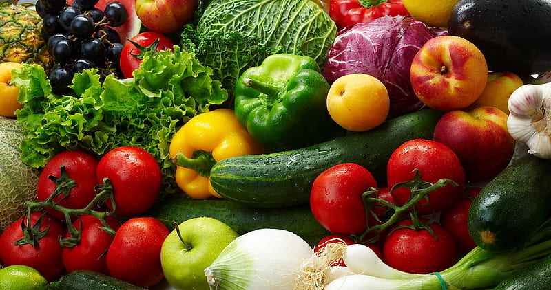 ❤️, Cabbage, Tomatoes, Fruits, Vegetables, HD wallpaper