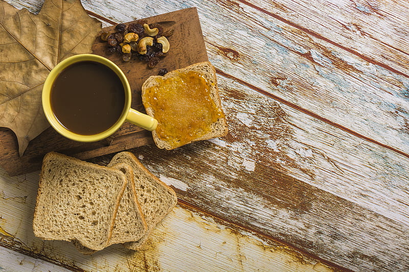 Food, Coffee, Breakfast, Cup, Still Life, Toast, HD wallpaper