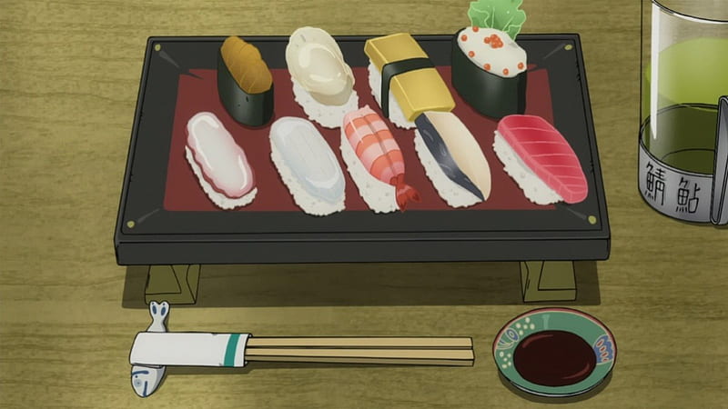 ♡ Sushi ♡, pretty, item, object, hungry, sushi, objects, bonito, sweet, nice, yummy, chopsticks, anime, tray, beauty, sauce, delicious, lovely, food, items, anime food, HD wallpaper